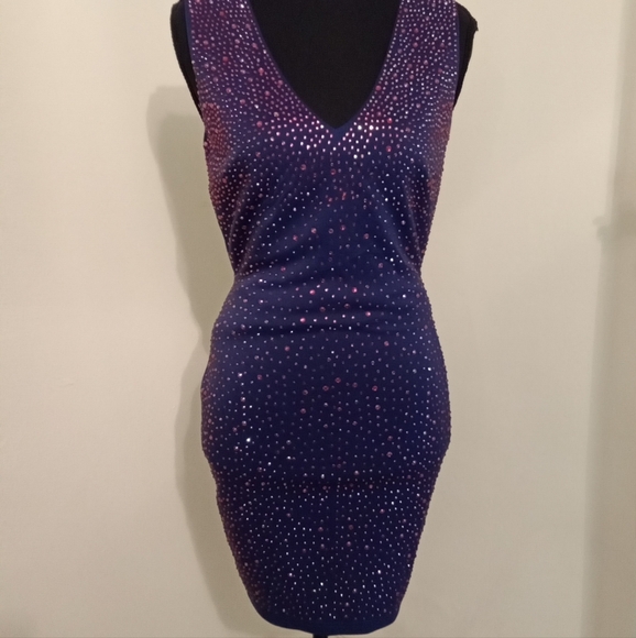 Purple Sparkling Sleeveless Dress - Picture 8 of 8